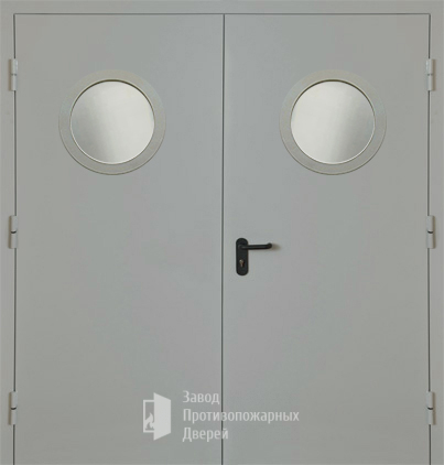 Фото двери «Двупольная с круглым стеклом EI-30» в Новосибирску