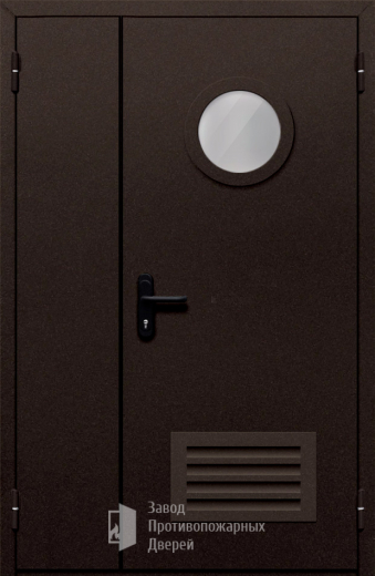 Фото двери «Полуторная с вентиляцией и стеклом №410» в Новосибирску