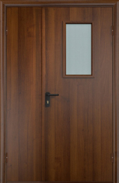 Фото двери «Полуторная МДФ со стеклом EI-30» в Новосибирску